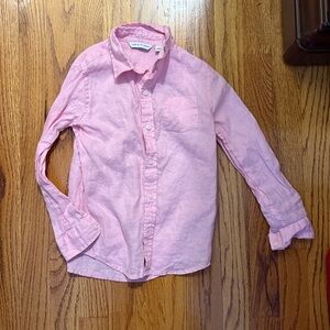 Janie and Jack Light Pink Linen Button-Down Shirt